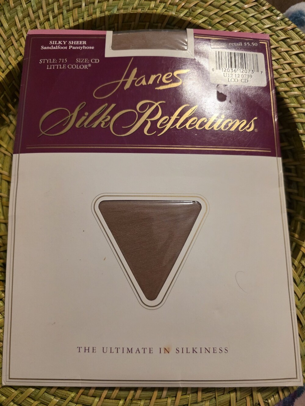 Vtg 90s Hanes Silk Reflections Silky Sheer Pantyhose CD
